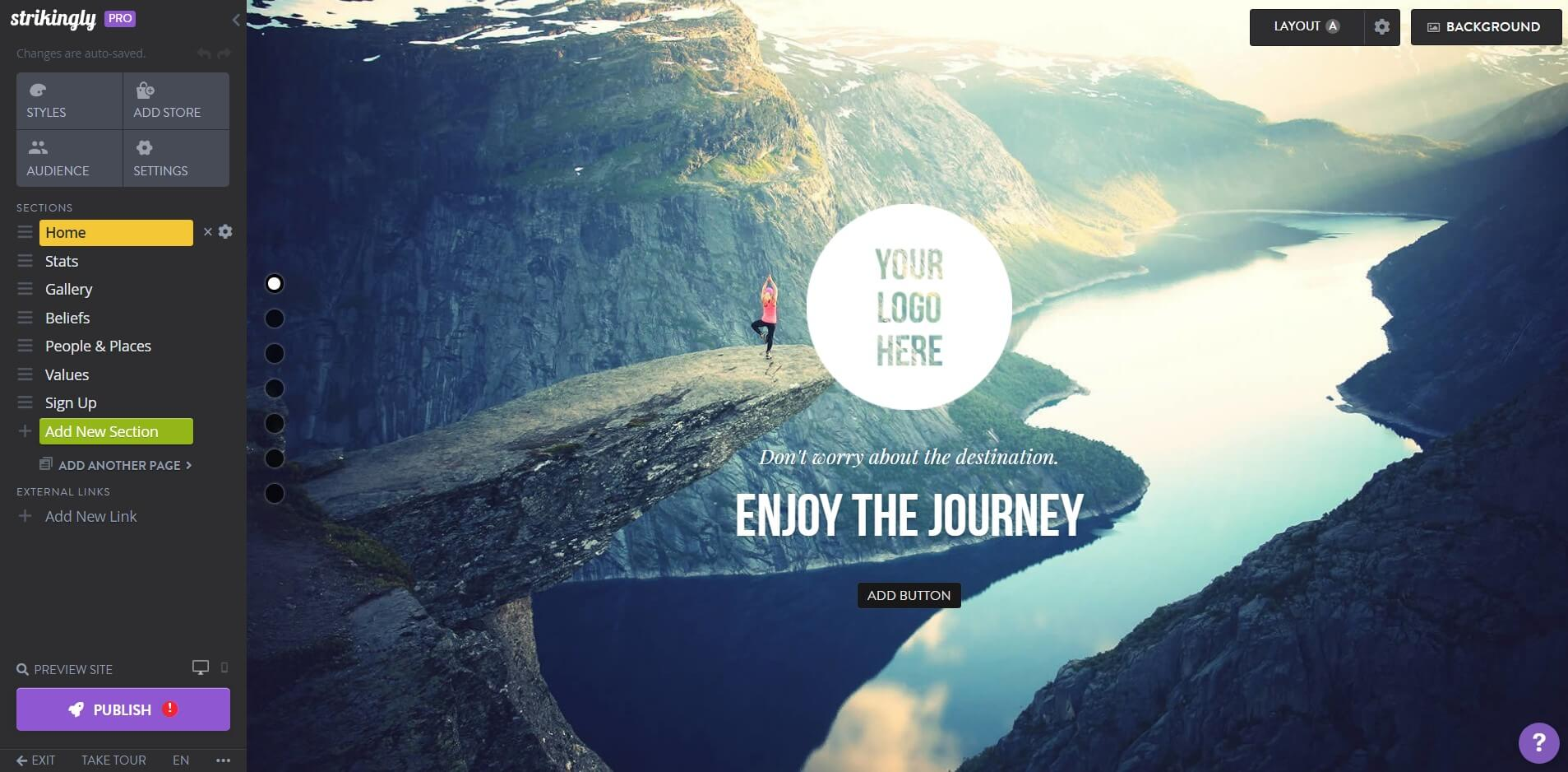 Strikingly Site Editor Strikingly Site Editor